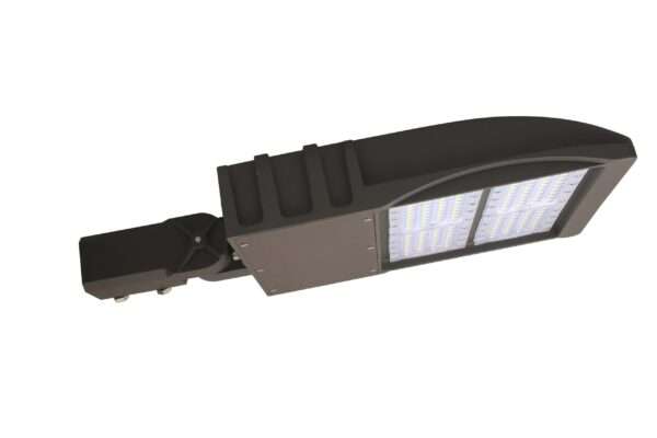 Flat Shoe Box LED Parking Lot Light – 100-300 Watt, 13,500-40,500 Lumens, 5000K, 120-480 VAC, Slip Fitter Bracket